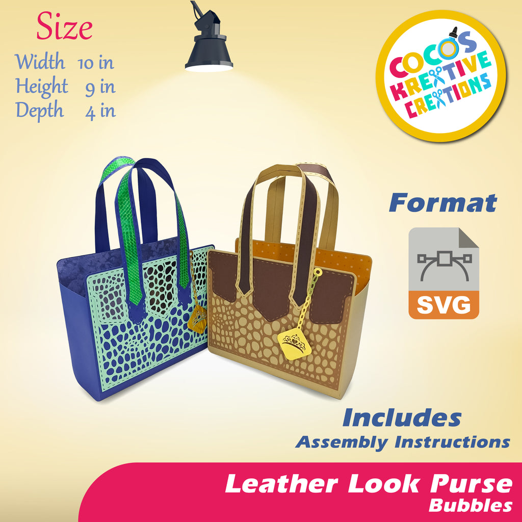 Leather Look Purse - Bubbles